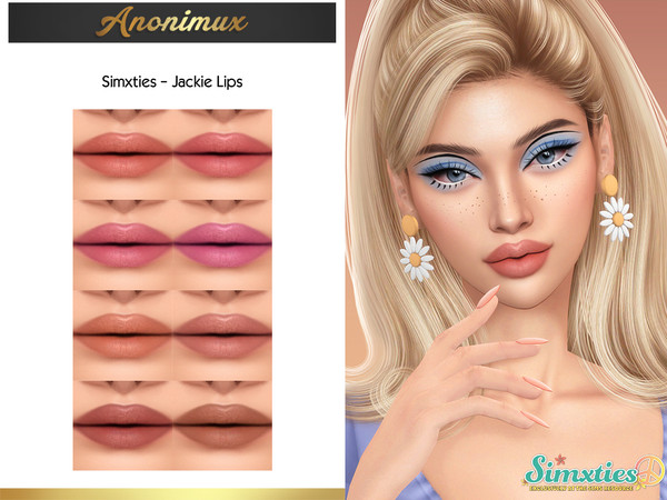 Sims 4 — Simxties - Jackie Lips by Anonimux_Simmer — - 8 Swatches - BGC - HQ - Thanks to all CC creators - I hope you