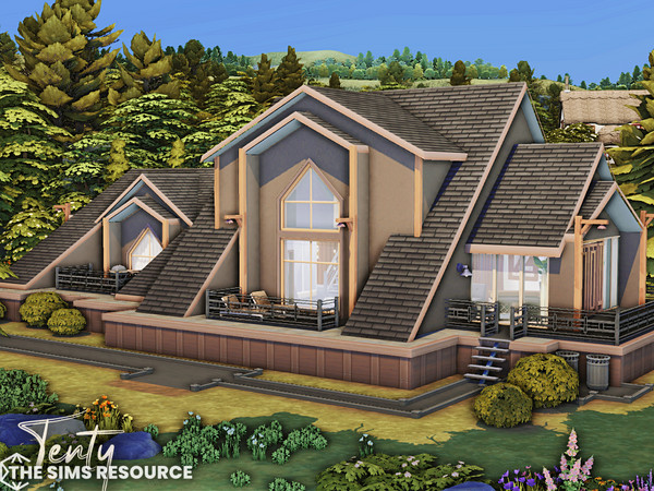 Sims 4 — Tenty | noCC by simZmora — Lot: 40x30 Lot type: Residential Includes: - 2 bedrooms, - 2 bathrooms, - kitchen -