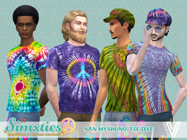 Sims 4 — Simxties San Myshuno Tye Die Tee Retexture by SimmieV — Are you going to San Myshuno? Be sure to pick up this