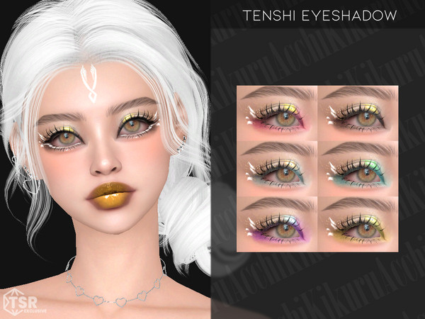 Sims 4 — Tenshi Eyeshadow by Kikuruacchi — - It is suitable for Female and Male. ( Teen to Elder ) - 6 swatches - HQ