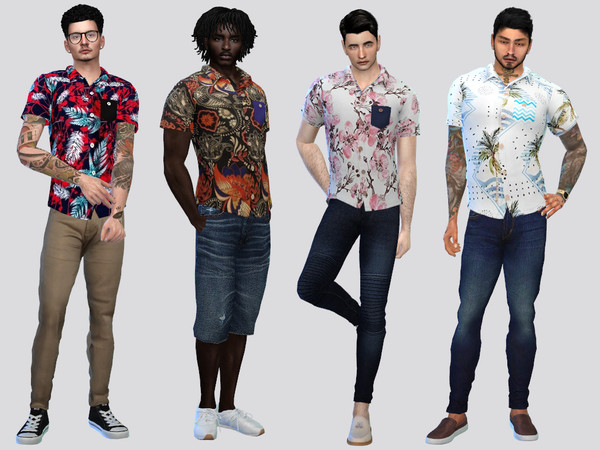 Sims 4 — Pocket Button Shirts by McLayneSims — TSR EXCLUSIVE Standalone item 8 Swatches MESH by Me NO RECOLORING Please
