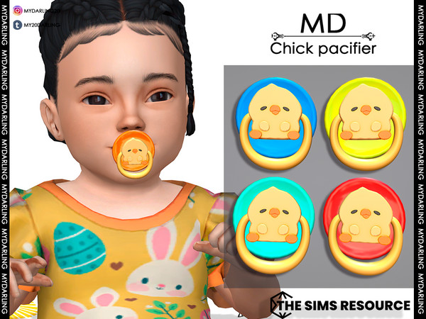 Sims 4 — Chick pacifier Infant by Mydarling20 — new mesh base game compatible all lods all maps 9 colors this accessory