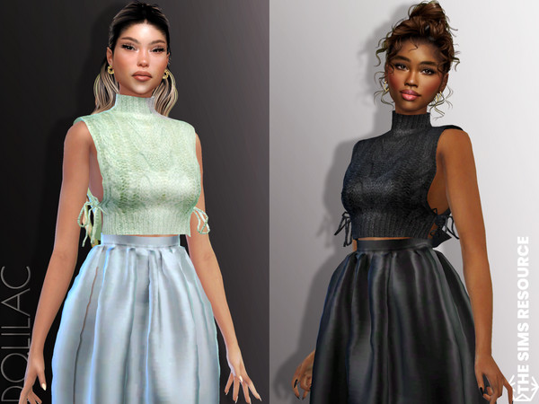 Sims 4 — Wool Sweater Vest DO882 by DOLilac — Custom thumbnail New Mesh 5 Colors Adult-Elder-Teen-Young Adult For Female