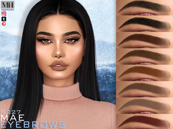 Sims 4 — Mae Eyebrows N227 by MagicHand — Thick arched eyebrows in 13 colors - HQ Compatible. Preview - CAS thumbnail