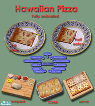 Sims 2 — Pizza Pizza! - Hawaiian by Simaddict99 — Hawaiian (ham & pineapple) pizza. Requires 6 cooking, available all