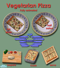 Sims 2 — Pizza Pizza! - Vegetarian  by Simaddict99 — veggie & cheese pizza. Requires 6 cooking, available all day as