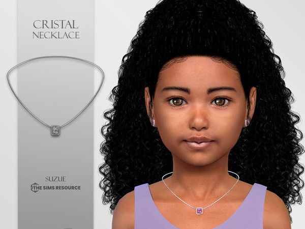 Sims 4 — Cristal Necklace Child by Suzue — -New Mesh (Suzue) -5 Swatches -For Female -HQ Compatible