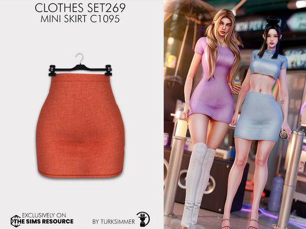 Sims 4 — Clothes SET269 - Mini Skirt C1095 by Daph's — 8 Swatches Compatible with HQ mod Works with all of skins Custom