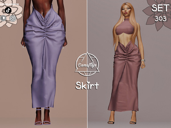 Sims 4 — SET 304 - Skirt by Camuflaje — Fashion trendy set that includes a top & skirt ** Part of a set ** * New mesh