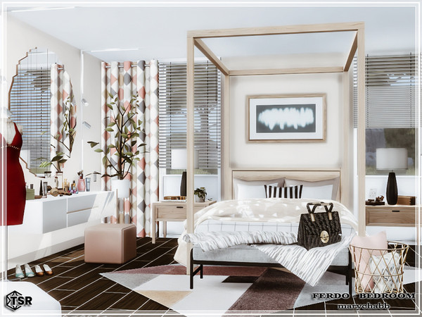 Sims 4 — FERDO - Bedroom by marychabb — I present a room - Bedroom , that is fully equipped. Tested. Cost: 12,756$ Size: