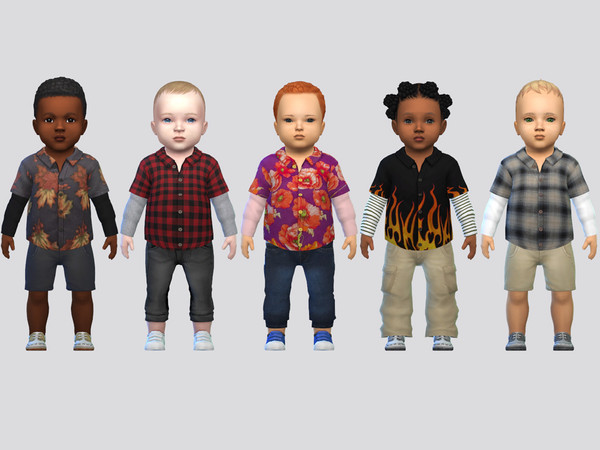 Sims 4 — Infant ButtonShirt Sweaters by McLayneSims — TSR EXCLUSIVE Standalone item 5 Swatches MESH by Me NO RECOLORING