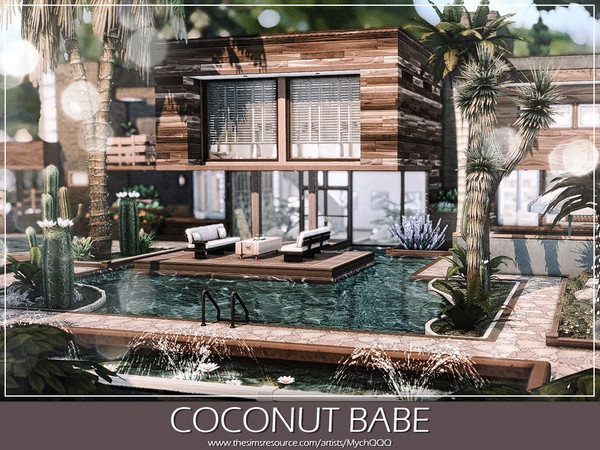 Sims 4 — Coconut Babe by MychQQQ — Lot: 50x50 Value: $ 258,025 Lot Type: Residential House Contains: - 4 bedrooms - 4