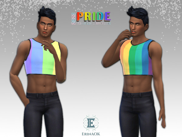 Sims 4 — Men's Top 05.31.23 by ErinAOK — Men's Pride Top 8 Swatches