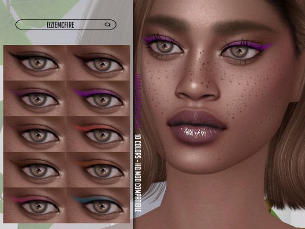 Sims 4 — IMF Lianna Eyeliner N.233 by IzzieMcFire — Lianna Eyeliner N.233 contains 10 colors in HQ texture. Standalone