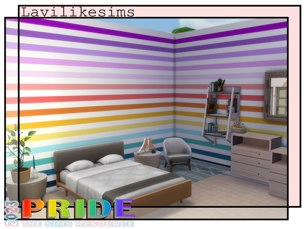 Sims 4 — Rain Bowed Stripe by lavilikesims — A rainbow stripe in 3 colours