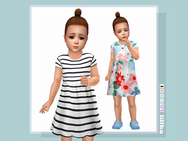 Sims 4 — Celestia Dress by lillka — 6 swatches Base game compatible Custom thumbnail