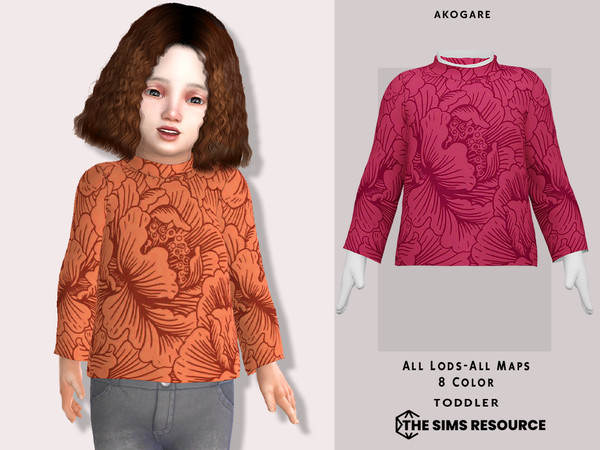 Sims 4 — T-Millie Top by _Akogare_ — Akogare T-Millie Top -8 Colors - New Mesh (All LODs) - All Texture Maps - HQ