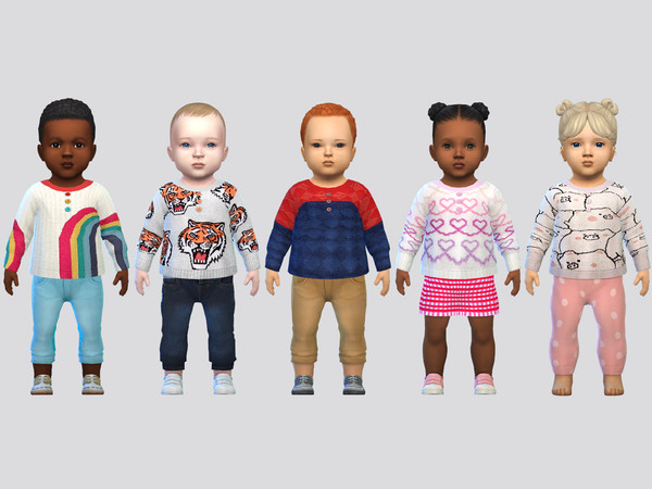 Sims 4 — Infant Buttoned Sweater by McLayneSims — TSR EXCLUSIVE Standalone item 6 Swatches MESH by Me NO RECOLORING