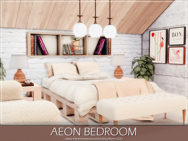 Sims 4 — Aeon Bedroom by MychQQQ — Value: $ 7,622 Size: 7x6
