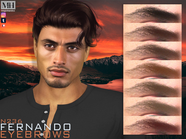 Sims 4 — Fernando Eyebrows N236 by MagicHand — Manly eyebrows in 13 colors - HQ Compatible. Preview - CAS thumbnail