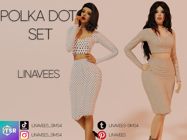 Sims 4 — SANDRA - SET TOP & SKIRT by linavees — New Mesh 10 colors HQ Custom thumbnail Base game compatible Happy