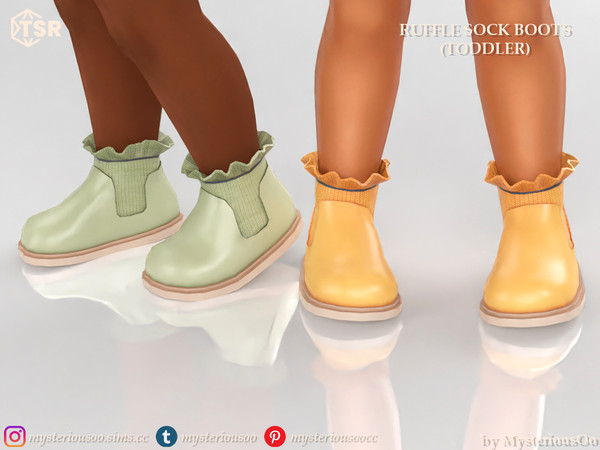 Sims 4 — Ruffle sock boots Toddler by MysteriousOo — Cute warm ruffle sock boots in 15 colors for toddlers