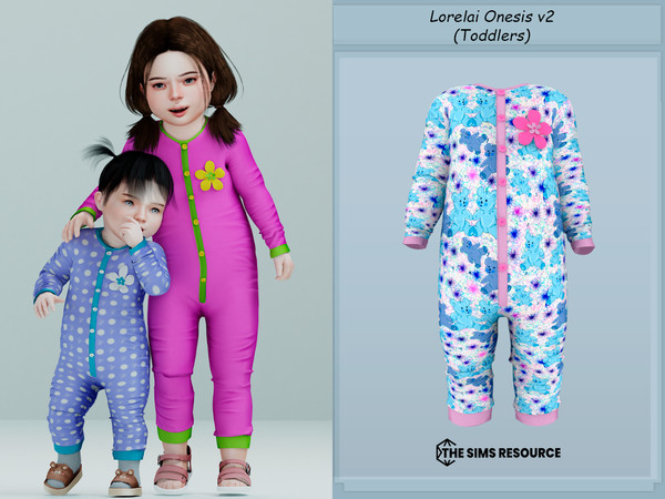 Sims 4 — Lorelai Onesis v2 (Toddler) by couquett — For your Toddler, super cute Onesis for your Toddler - 20 colors - new