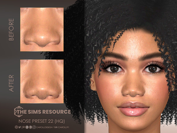 Sims 4 — Nose Preset 22 (HQ) by Caroll912 — A large and wide nose preset for female Sims. Preset is suited for Teen -