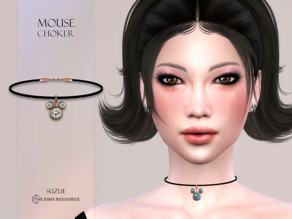 Sims 4 — Mouse Choker by Suzue — -New Mesh (Suzue) -6 Swatches -For Female -HQ Compatible