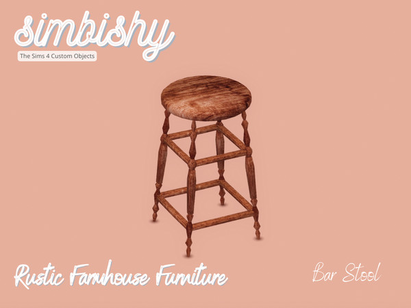 Sims 4 — Rustic Farmhouse - Bar Stool by simbishy — A rustic wooden bar stool for your sim's cozy farmhouse. I'm sure the