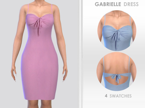 Sims 4 — Gabrielle Dress by Puresim — Female dress in 4 swatches.