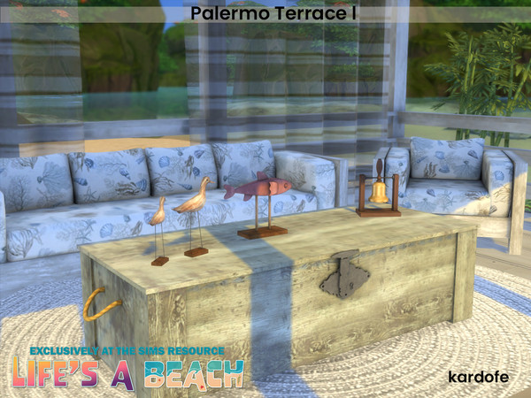 Sims 4 — Life's a Beach_Palermo Terrace l by kardofe — Furniture, pergola and decorative objects to recreate a nice