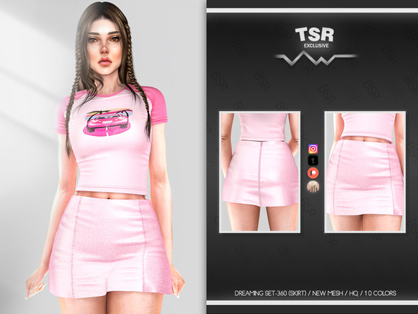 Sims 4 — DREAMING SET-360 (SKIRT) BD997 by busra-tr — 10 colors Adult, Elder, Teen, Young Adult