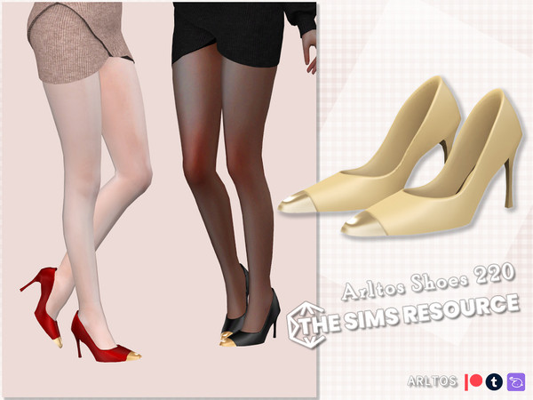 Sims 4 — Metal toe high heels by Arltos — 11 colors. HQ compatible. Female only. TYPE: Heels
