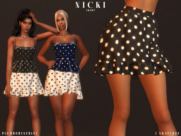 Sims 4 — NICKI | skirt by ali1 — Polka Dot Skirt New Mesh