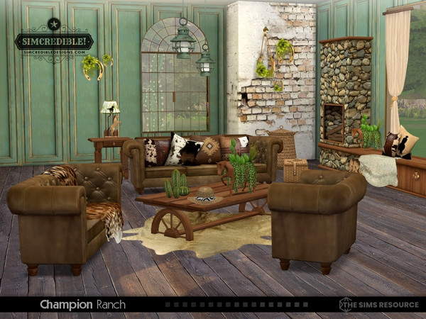 Sims 4 — Champion Ranch Rocking Chair - GROWINGTOGETHER by SIMcredible! — Since the new EP came up, we created this set