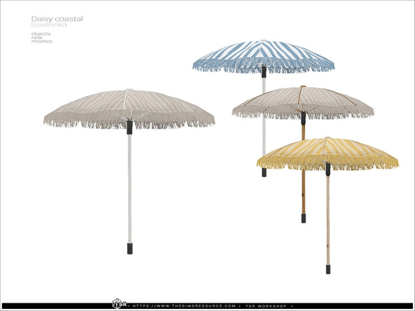 Sims 4 — Daisy - beach umbrella by Severinka_ — A set of furniture and decor for decorating the beach / patio / outdoor