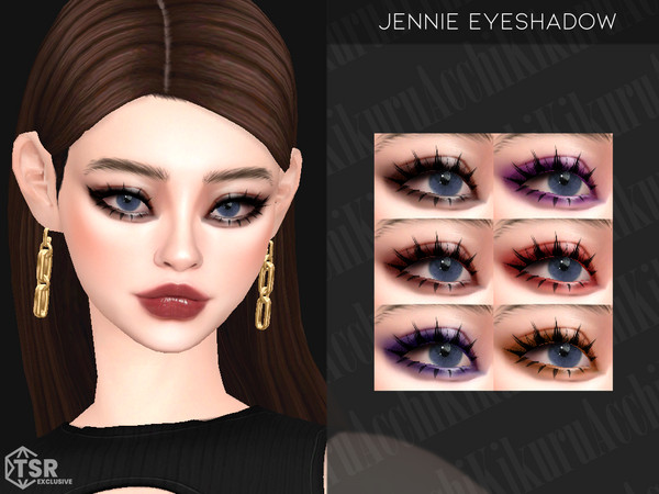 Sims 4 — Jennie Eyeshadow by Kikuruacchi — - It is suitable for Female and Male. ( Teen to Elder ) - 6 swatches - HQ