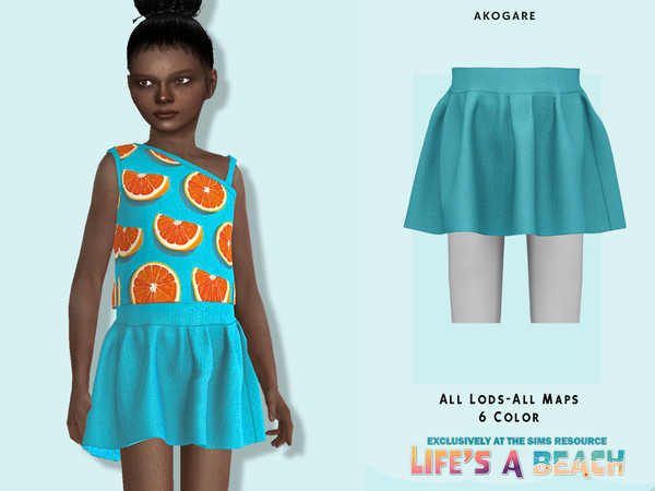 Sims 4 — Life's a Beach Abbie Skirt by _Akogare_ — Abbie Skirt -6 Colors - New Mesh (All LODs) - All Texture Maps - HQ