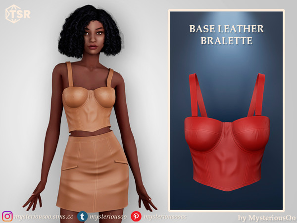Sims 4 — Base leather bralette by MysteriousOo — Matching base leather bralette in 8 colors
