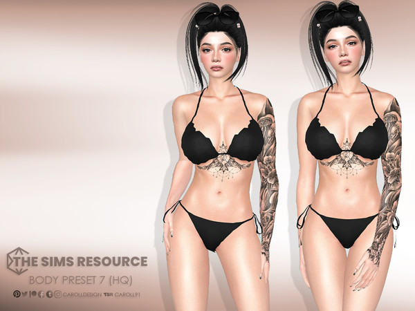 Sims 4 — Body Preset 7 (HQ) by Caroll912 — A fit body preset with flatter bottom for female Sims. Preset is suited for