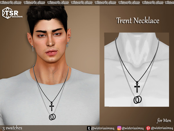 Sims 4 — Trent Necklace by WisteriaSims — - FOR MEN - NEW MESH - TEEN TO ELDER - Necklace Category