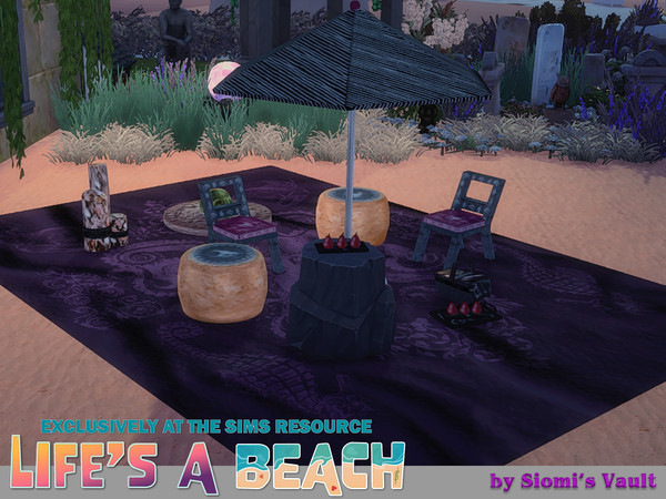 Sims 4 — Goth Beach by siomisvault — Life's a Beach collab.