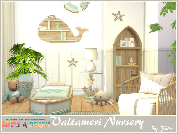 Sims 4 — Life's a Beach Valtameri Nursery by philo — A pretty nursery in pastel colors and with nautical accents