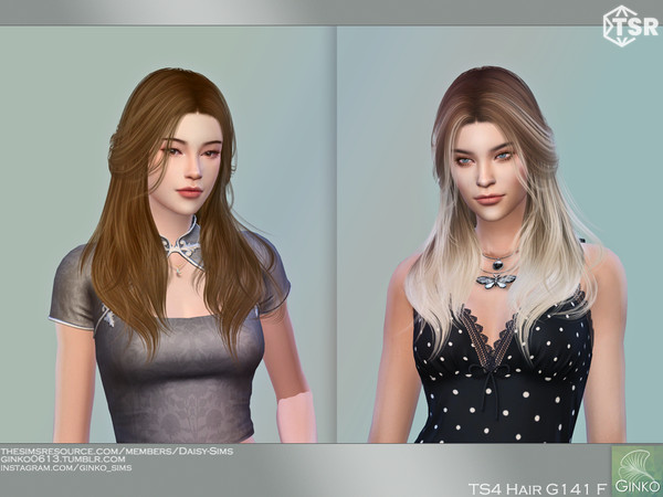 Sims 4 — Half Up Hair with Pearl Hair Pin by Daisy-Sims — 21 base colors + 9 ombre colors