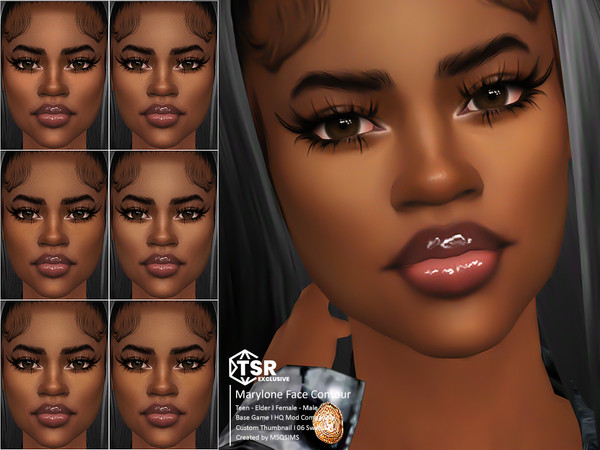 Sims 4 — Marylone Face Contour by MSQSIMS — Enhance your Sims' natural beauty and define their features with the stunning