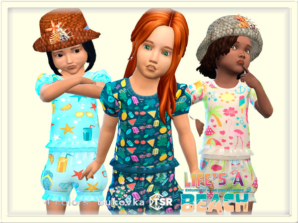 Sims 4 — Life's a beach Shirt Shell by bukovka — blouse for girls toddler installed standalone suitable for the base game