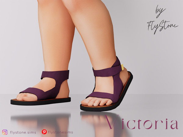 Sims 4 — Victoria - sandals by FlyStone — Amazing Toddler sandals with golden buckles