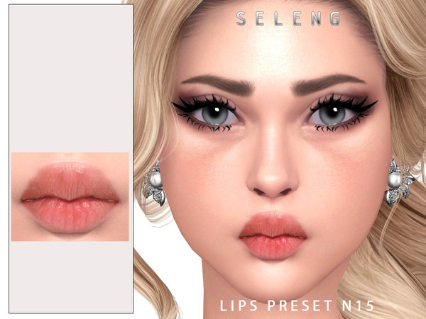 Sims 4 — Lips Preset N15 by Seleng — -Cas lips preset- It will appear when you click on mouth. You can adjust how you