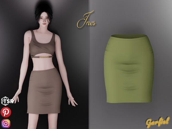 Sims 4 — Ines - Casual skirt with folds by Garfiel — A cute casual skirt a little above the knee with lots of pleats and
